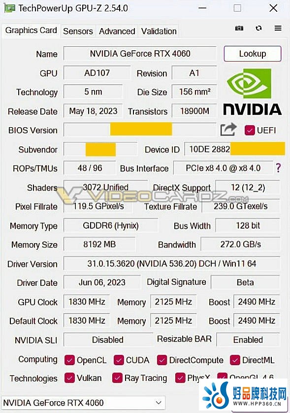RTX 4060桌面版跑分曝光：看着有点甜，刀法依旧准