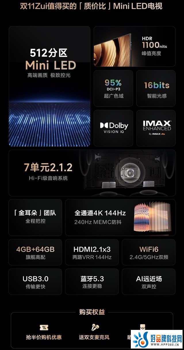 MiniLED市场迎来新鲶鱼 双11大屏电视就买ViddaZ85/Z75！