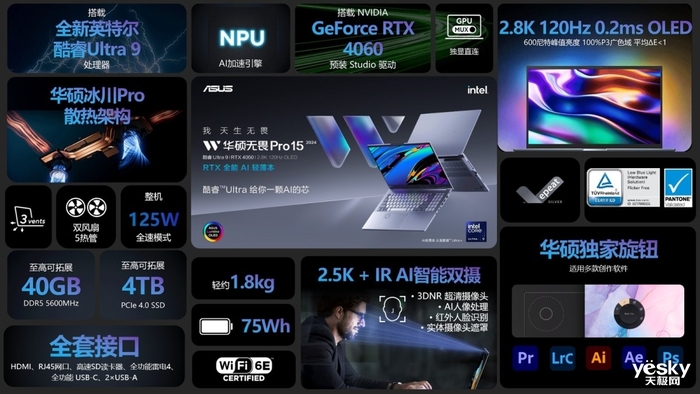 华硕无畏新品发布 酷睿Ultra 9+RTX4060加持的全能AI轻薄本