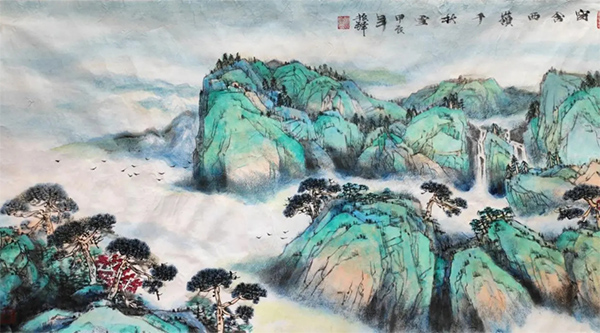 商圣范蠡研究院高级艺术专家顾问—程振铎先生作品：窗含西岭千秋雪